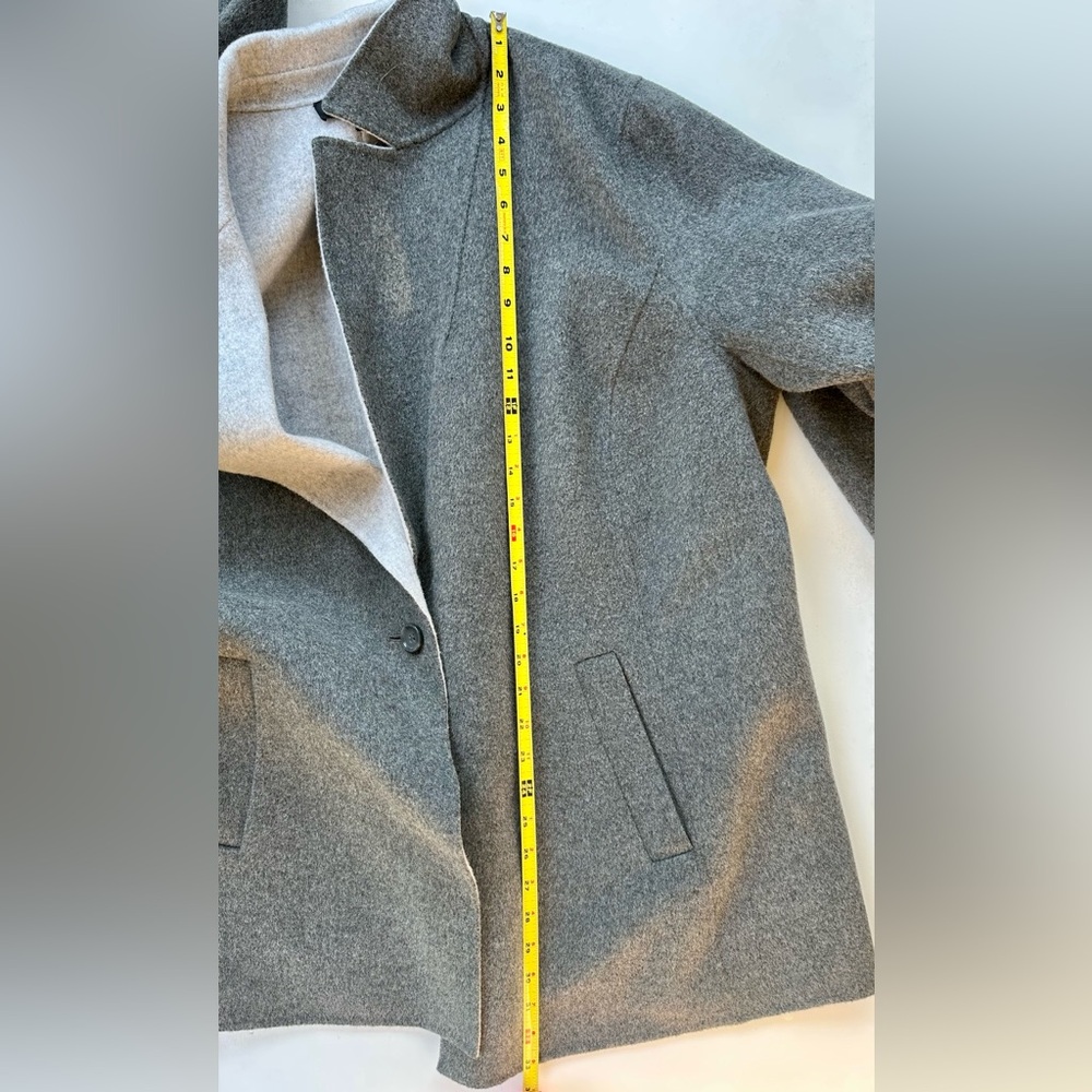 Like New Talbots Double Sided Wool Charcoal Coat Jacket Light Gray Lapel, 22 W - Picture 15 of 15